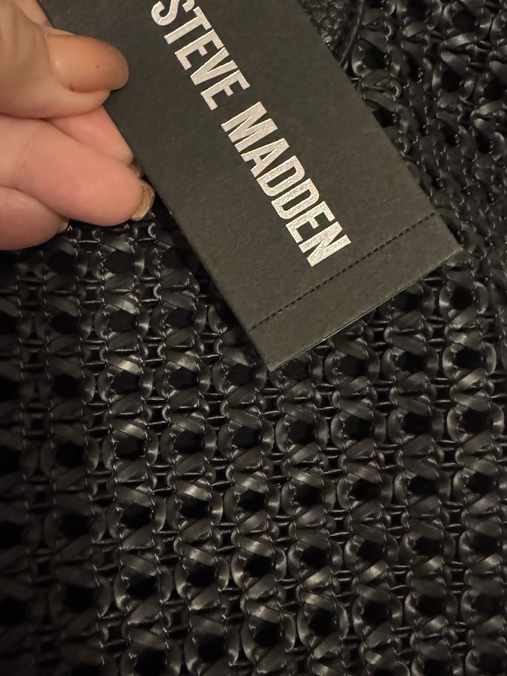 NWT Steve Madden Black BLYLAH Tote w/Matching Wristlet & Tassel - Picture 11 of 12